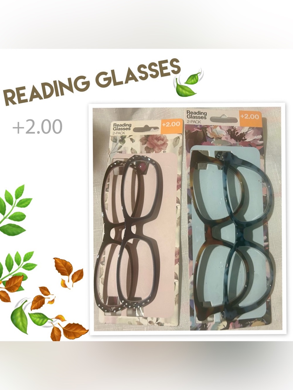NEW- TWO 2Pack Reading Glasses Set - Brown & Tortoiseshell Frames